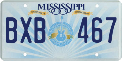 MS license plate BXB467