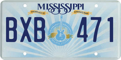 MS license plate BXB471