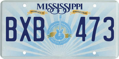 MS license plate BXB473