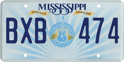 MS license plate BXB474