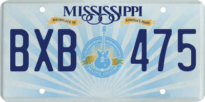 MS license plate BXB475
