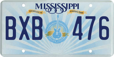 MS license plate BXB476