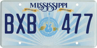 MS license plate BXB477