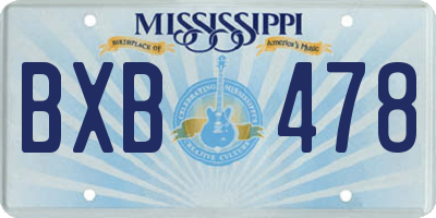 MS license plate BXB478