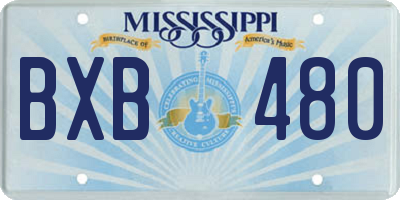 MS license plate BXB480