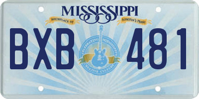 MS license plate BXB481