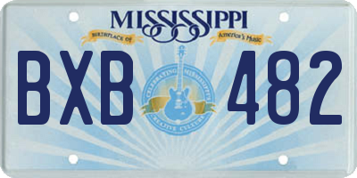 MS license plate BXB482
