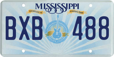 MS license plate BXB488