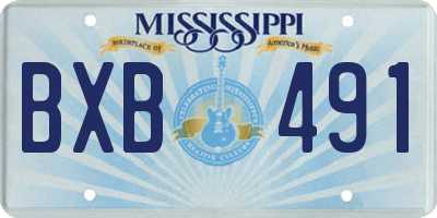 MS license plate BXB491