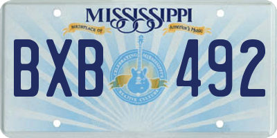 MS license plate BXB492