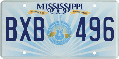MS license plate BXB496