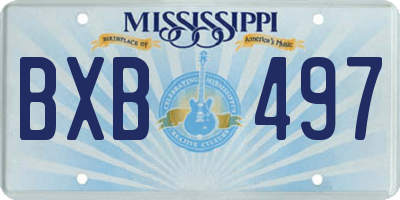 MS license plate BXB497