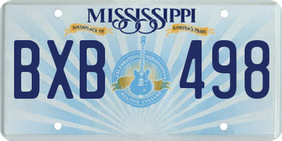 MS license plate BXB498