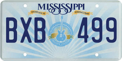 MS license plate BXB499