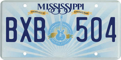 MS license plate BXB504