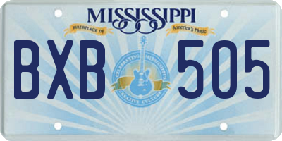 MS license plate BXB505