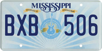 MS license plate BXB506