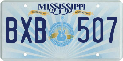 MS license plate BXB507