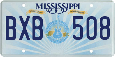 MS license plate BXB508