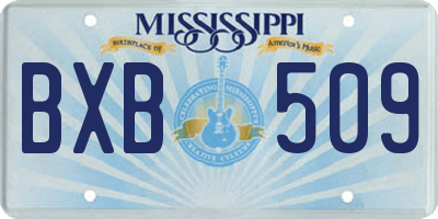 MS license plate BXB509