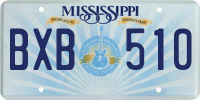 MS license plate BXB510