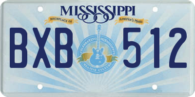 MS license plate BXB512