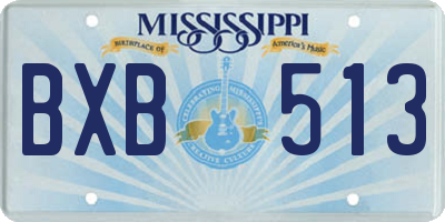 MS license plate BXB513