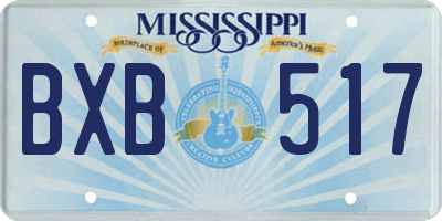 MS license plate BXB517
