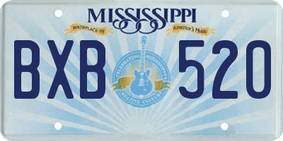 MS license plate BXB520