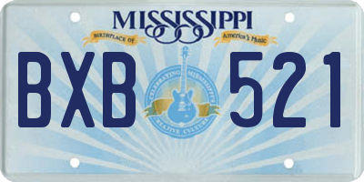 MS license plate BXB521