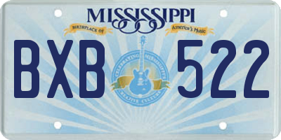 MS license plate BXB522