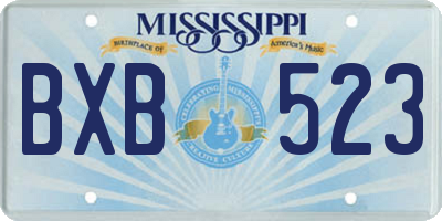 MS license plate BXB523