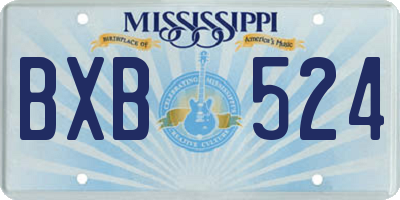 MS license plate BXB524
