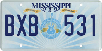 MS license plate BXB531