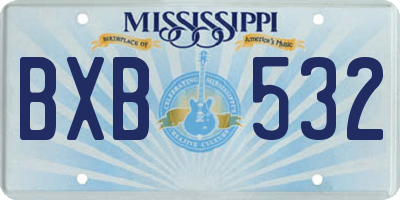 MS license plate BXB532
