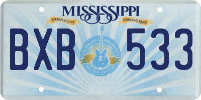 MS license plate BXB533