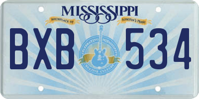 MS license plate BXB534