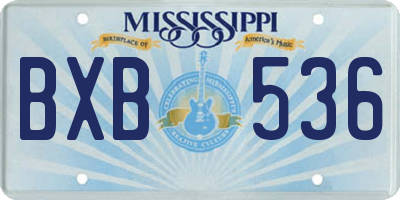 MS license plate BXB536