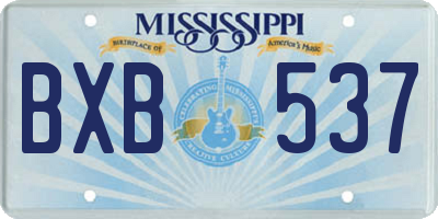 MS license plate BXB537