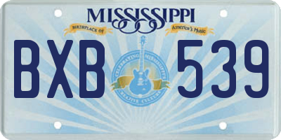 MS license plate BXB539