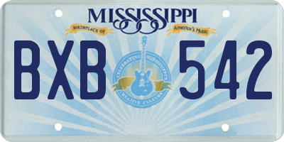 MS license plate BXB542