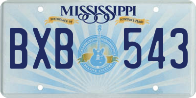 MS license plate BXB543