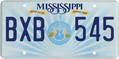 MS license plate BXB545