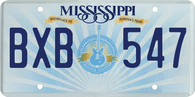 MS license plate BXB547