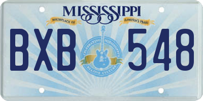 MS license plate BXB548