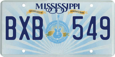 MS license plate BXB549