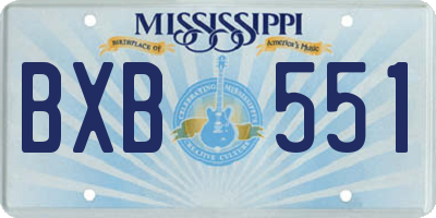 MS license plate BXB551