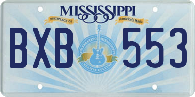 MS license plate BXB553