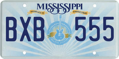MS license plate BXB555