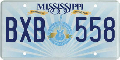 MS license plate BXB558